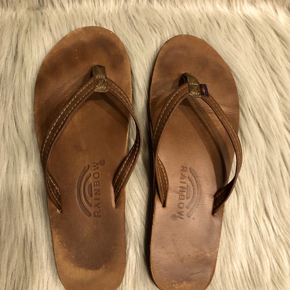 🔥👀🔥Rainbow Double Arch Sandals Size Large (7.5-8.5) Tan